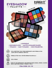 Thumbnail for Insight Cosmetics 9 Color Eyeshadow Pallate - Color Pop - Distacart