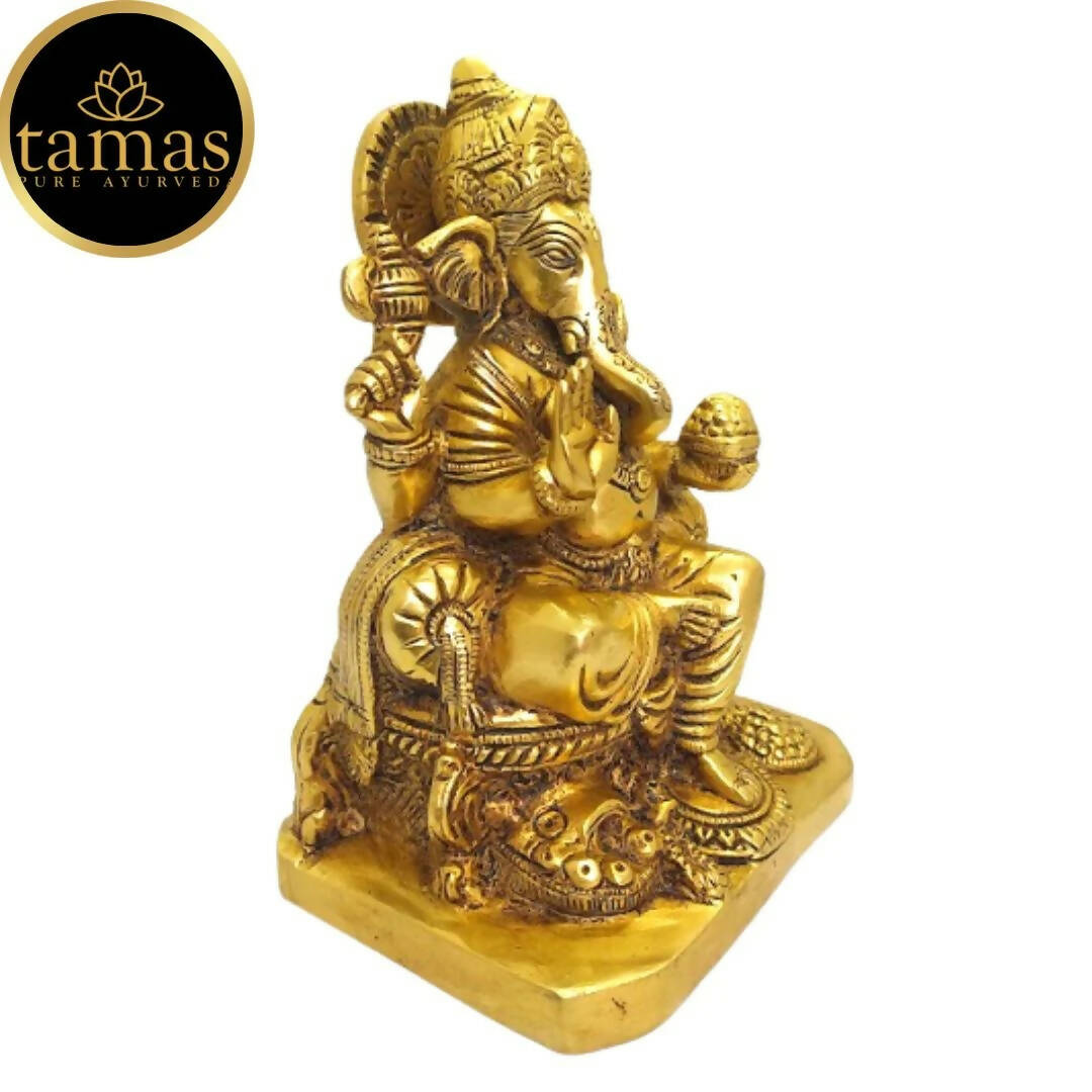 Tamas Brass Lord Ganesh Lakshmi Statue (Golden) - Distacart