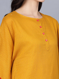 Thumbnail for Myshka Mustard Yellow Layered Kaftan Dress - Distacart