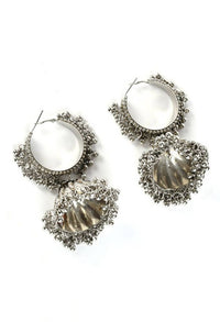 Thumbnail for Tehzeeb Creations Silver Colour Earrings With Ghunghru Style
