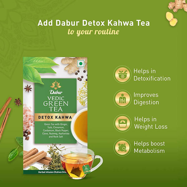 description dabur vedic green teabags detox kahwa about the product