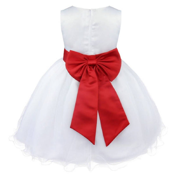 Asmaani Baby Girl's White Color Satin A-Line Maxi Full Length Dress (AS-DRESS_22055) - Distacart