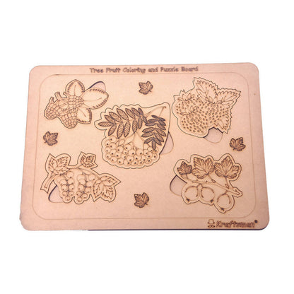 Kraftsman Tree Fruits with Leaves Puzzle Board | Color Kit included - Distacart