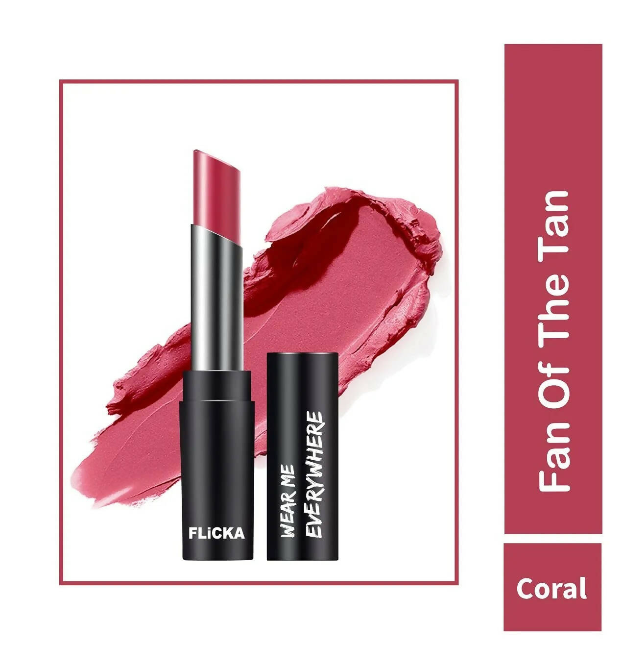 FLiCKA Wear Me Everywhere Creamy Matte Lipstick Fan Of The Tan - Pink - Distacart