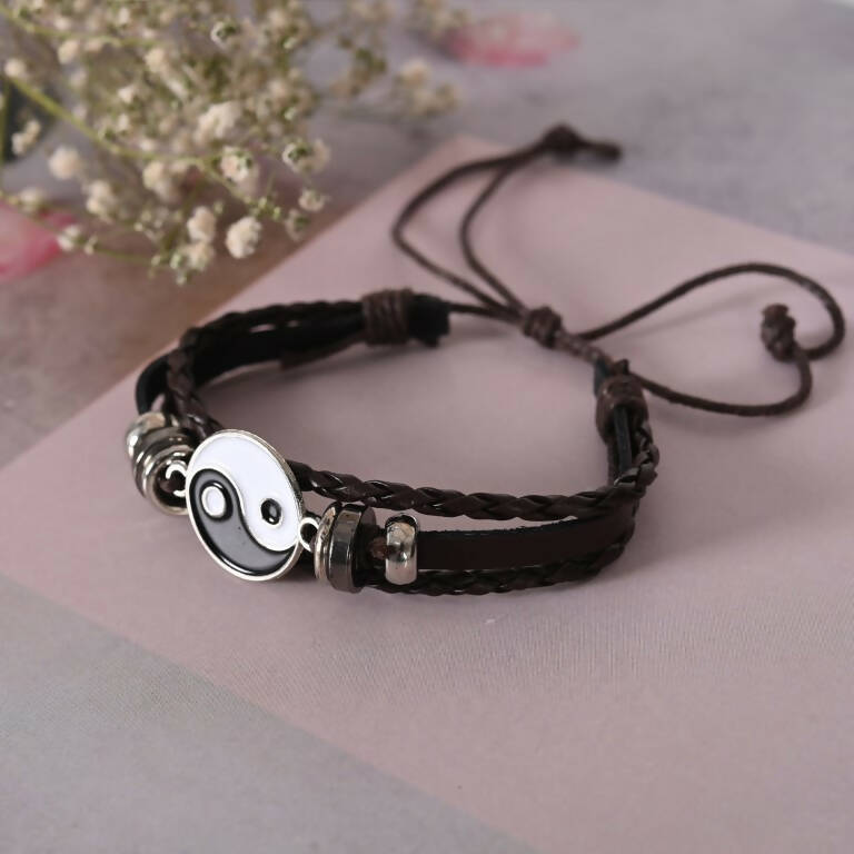 NVR Men Leather Wraparound Bracelet - Distacart