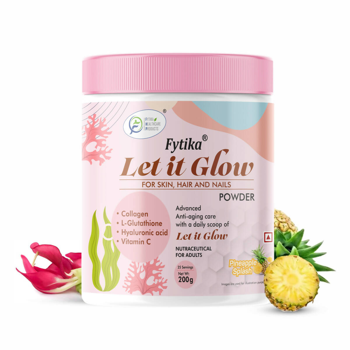 Fytika Let It Glow Collagen Powder - Pineapple Flavor - Distacart