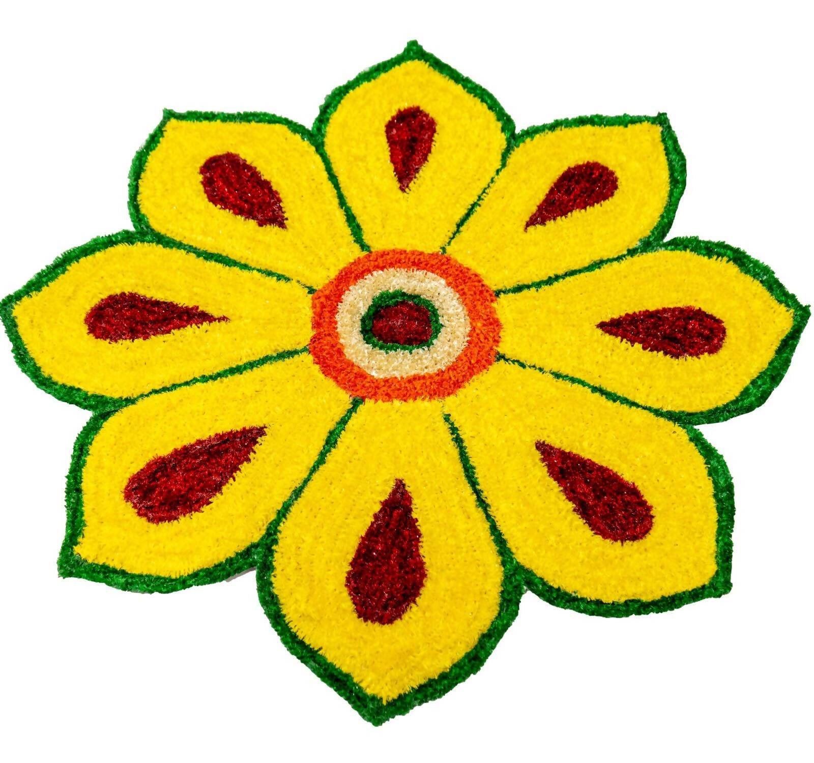 Kundan HandiKrafts Yellow Rangoli Mat - Readymade - Distacart