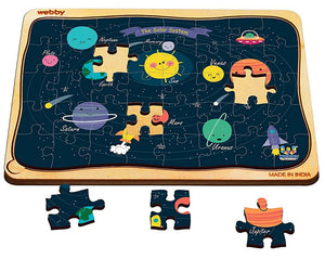 Webby Outer Space Solar System Wooden Jigsaw Puzzle - 40 Pcs - Distacart