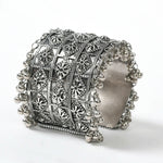 Thumbnail for Mominos Fashion Joharkamal Oxidised Silver-Plated Ghungroo Handcraft Bracelet - Design 024 - Distacart