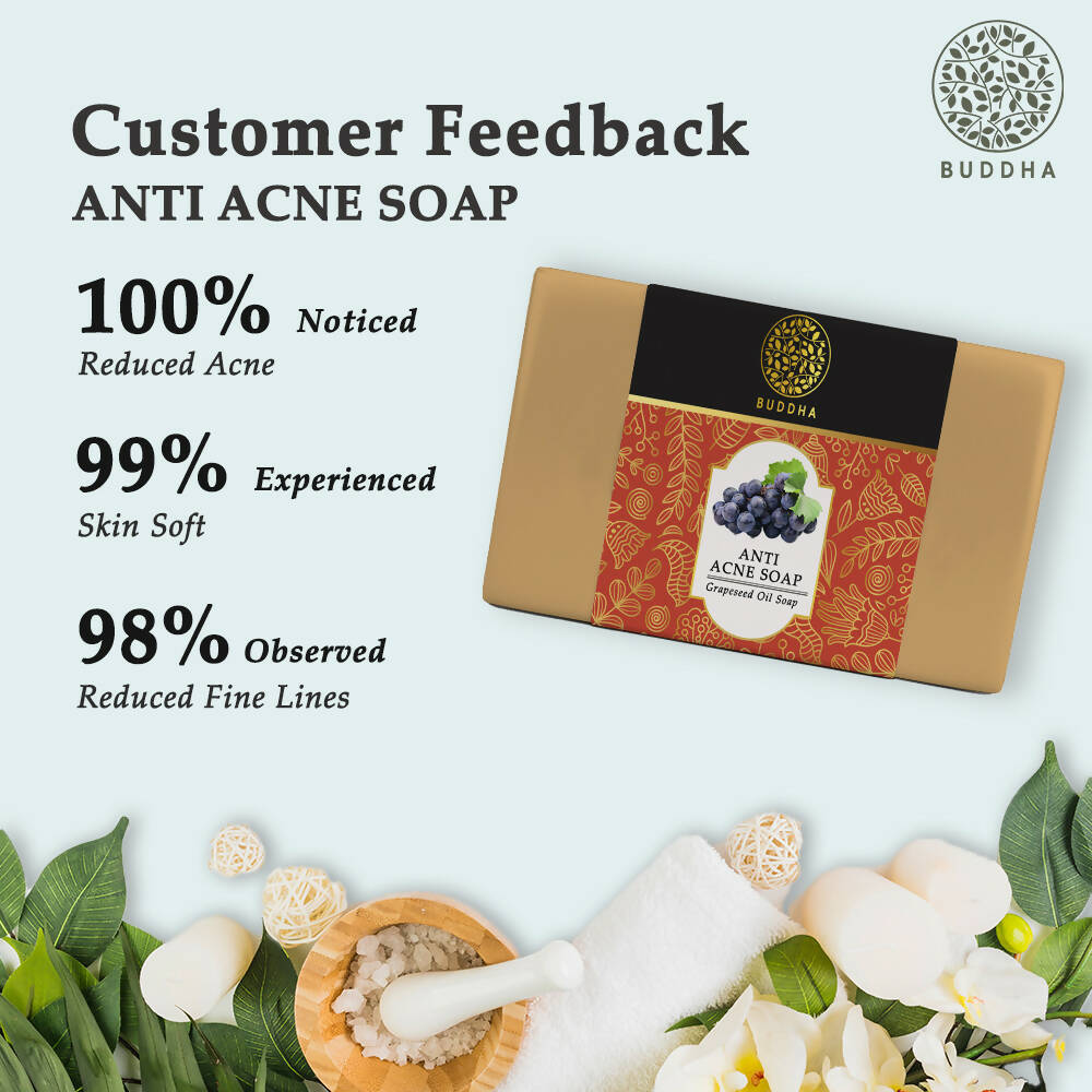Buddha Natural Anti Acne Soap - Fights Acne Pimple, Breakouts, Blemish, Blackheads - Distacart