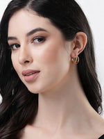 Thumbnail for NVR Women Gold-Toned Circular Hoop Earrings - Distacart