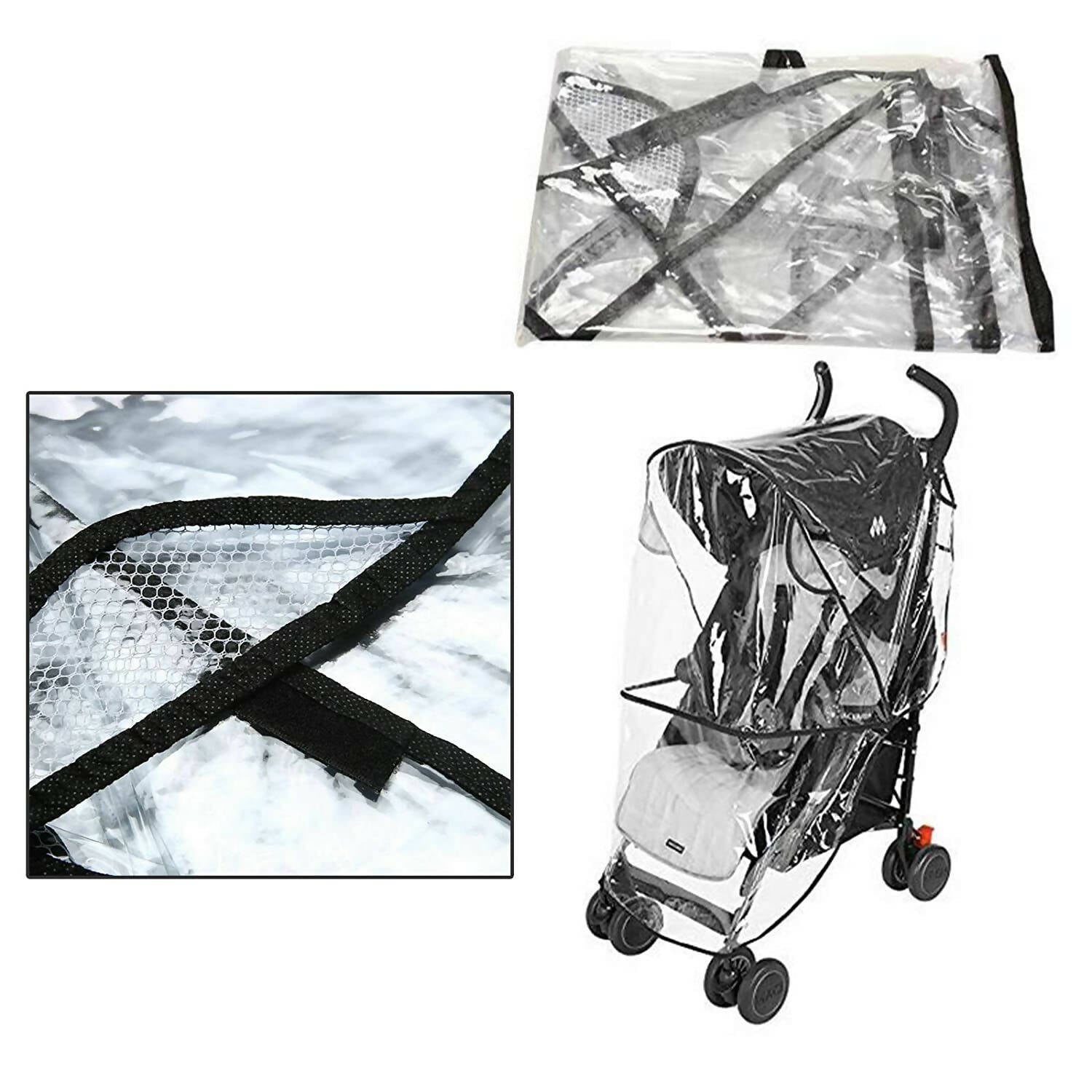 Safe-O-Kid Waterproof Transparent Rain Cum Shield Cover for Baby Pram & Strollers - Distacart