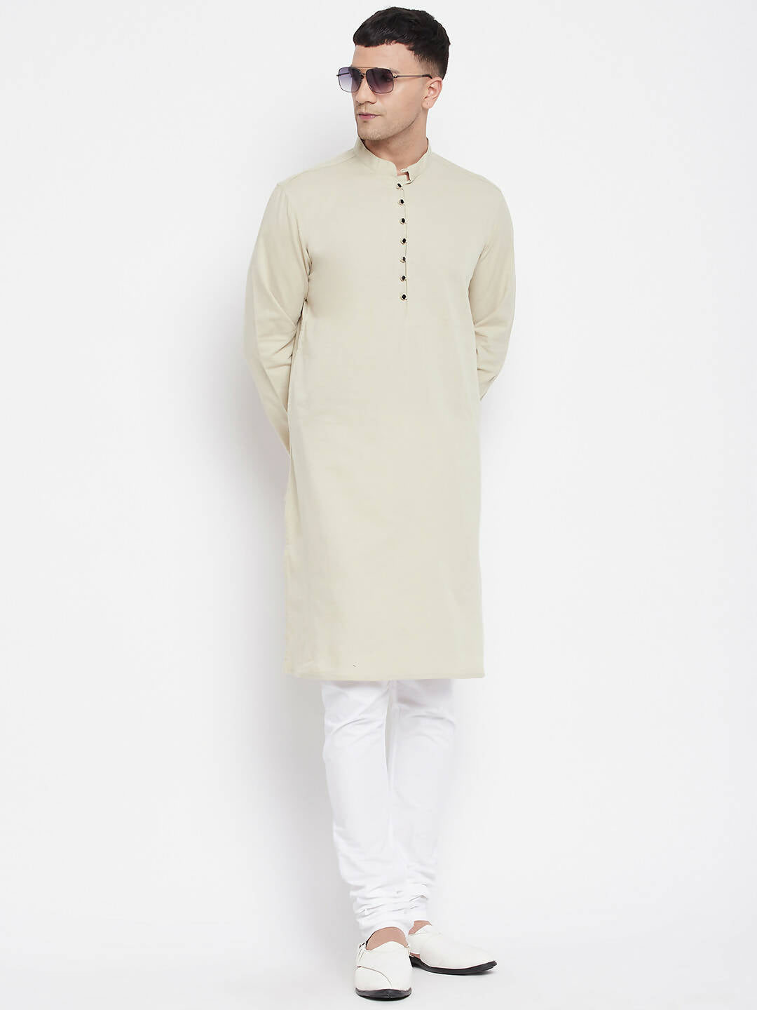 Even Apparels Pure Cotton Men's Kurta in Green Color With Band Collar - Distacart