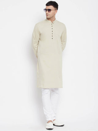 Even Apparels Pure Cotton Men's Kurta in Green Color With Band Collar - Distacart