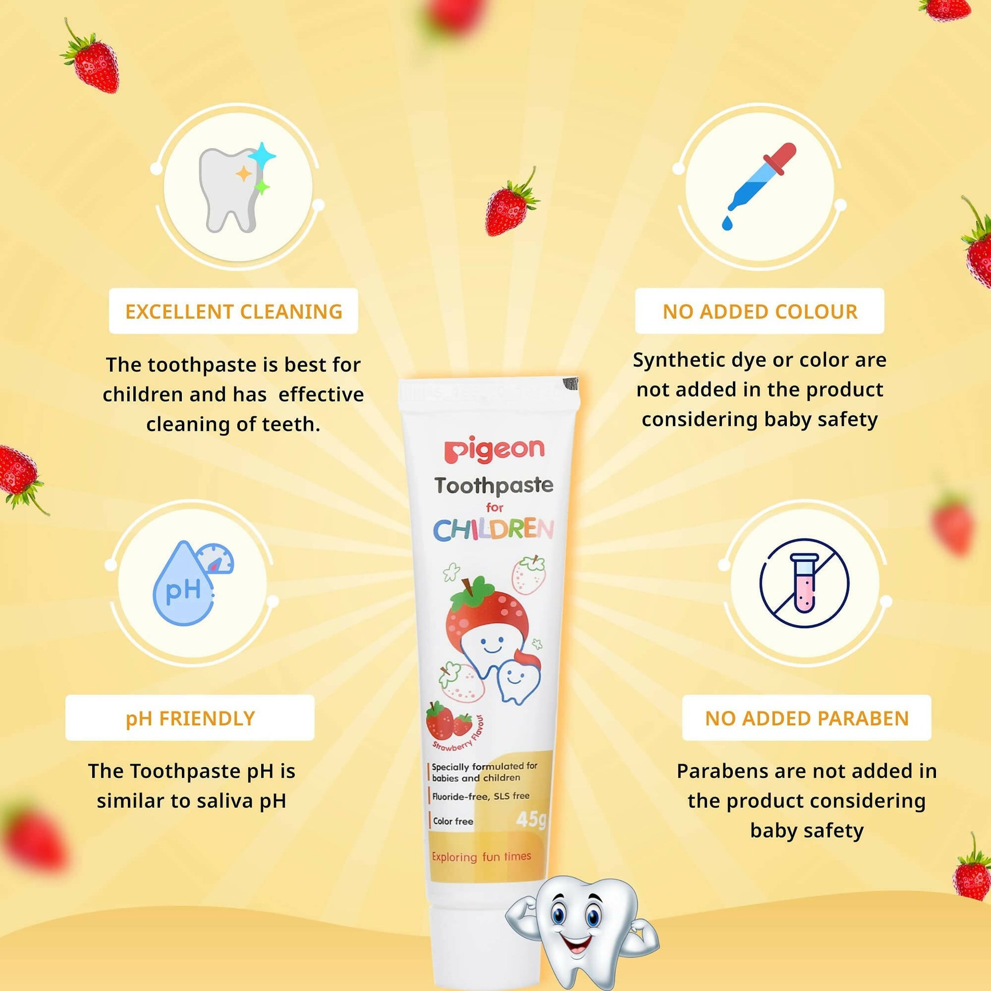 Pigeon Strawberry Toothpaste for Kids - Distacart