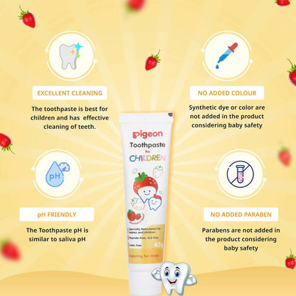 Pigeon Strawberry Toothpaste for Kids - Distacart