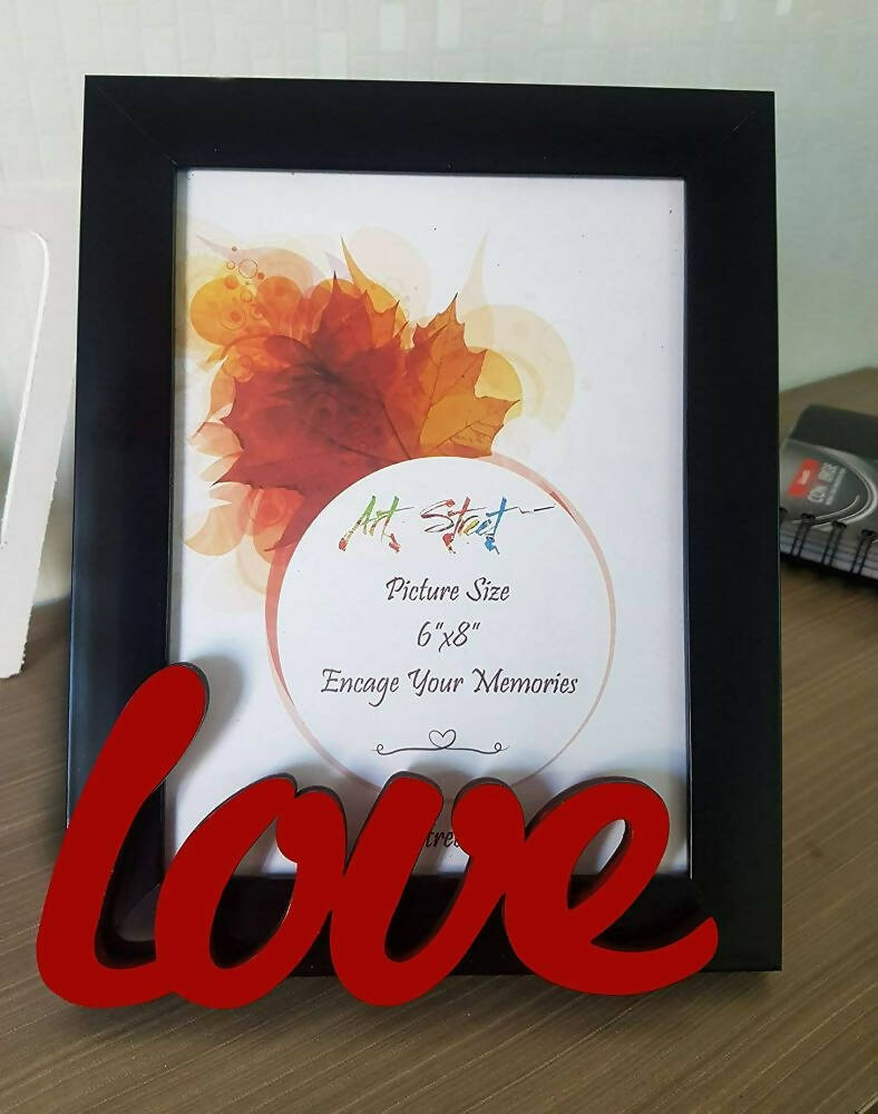 Art Street - Love Table Photo Frame Red & Black For Valentine's Day Gift - Distacart