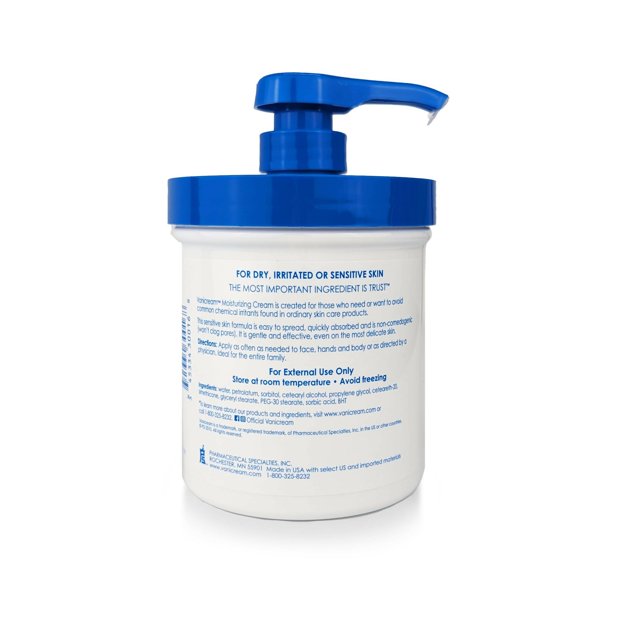 Vanicream Moisturizing Skin Cream with Pump Dispenser - Distacart