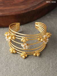Thumbnail for Mominos Fashion Johar Kamal Matt Golden Ghungroo Bracelet