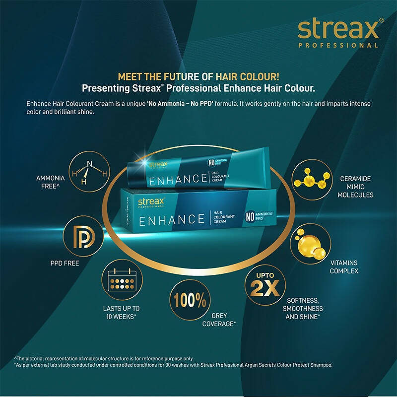 Streax Professional Enhance Hair Colourant - Intense Copper Blonde 7.44 - Distacart