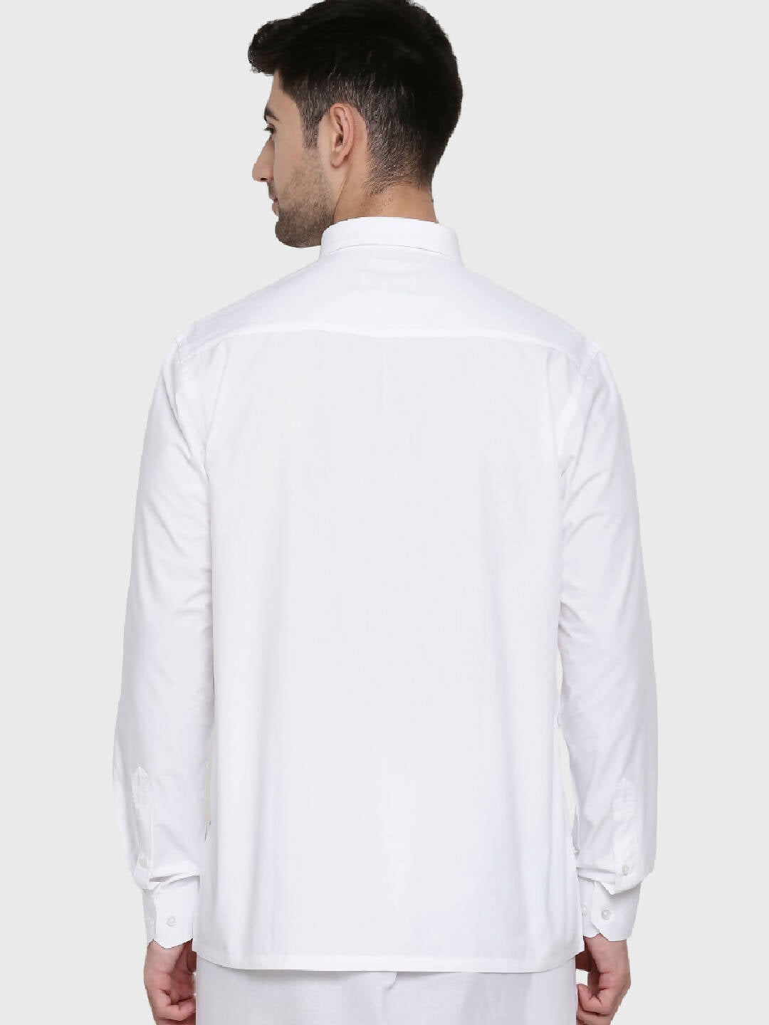 Ramraj Cotton Mens Full Sleeve Formal Poly Cotton White Shirt - Distacart