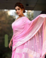 Thumbnail for DEIANA'S Beautiful Golden Jari with New Design Soft Cotton Saree - Pink - Distacart