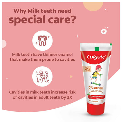 Colgate Toothpaste with Natural Strawberry Flavour for Kids - Distacart