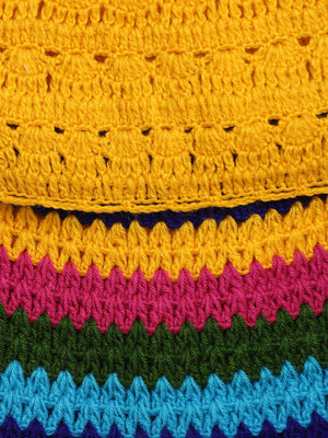 ChutPut Hand knitted Crochet HoneyBee Wool Dress - Yellow - Distacart