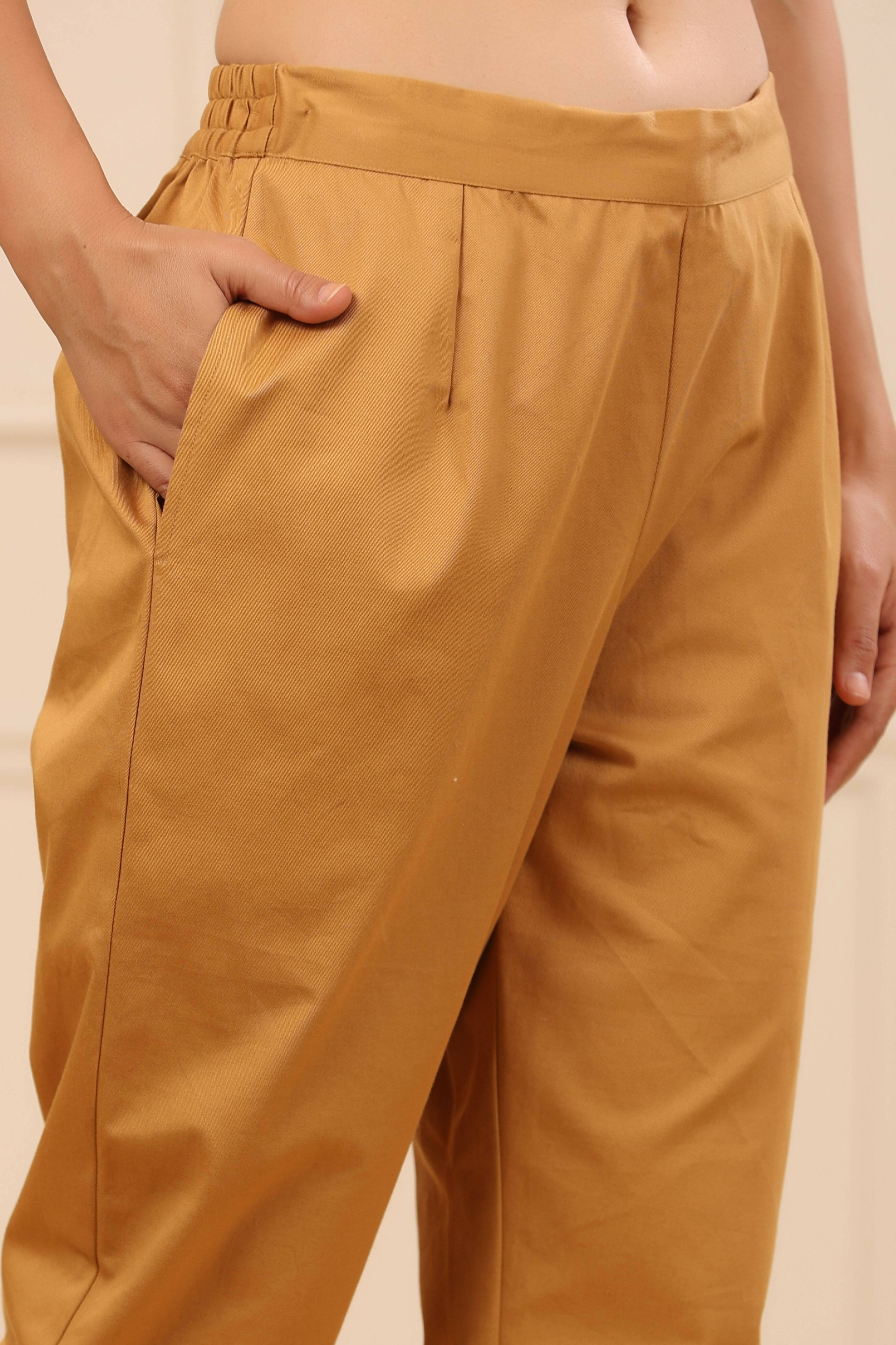 Sunrise Yellow Cotton Cambric Lounge Pant