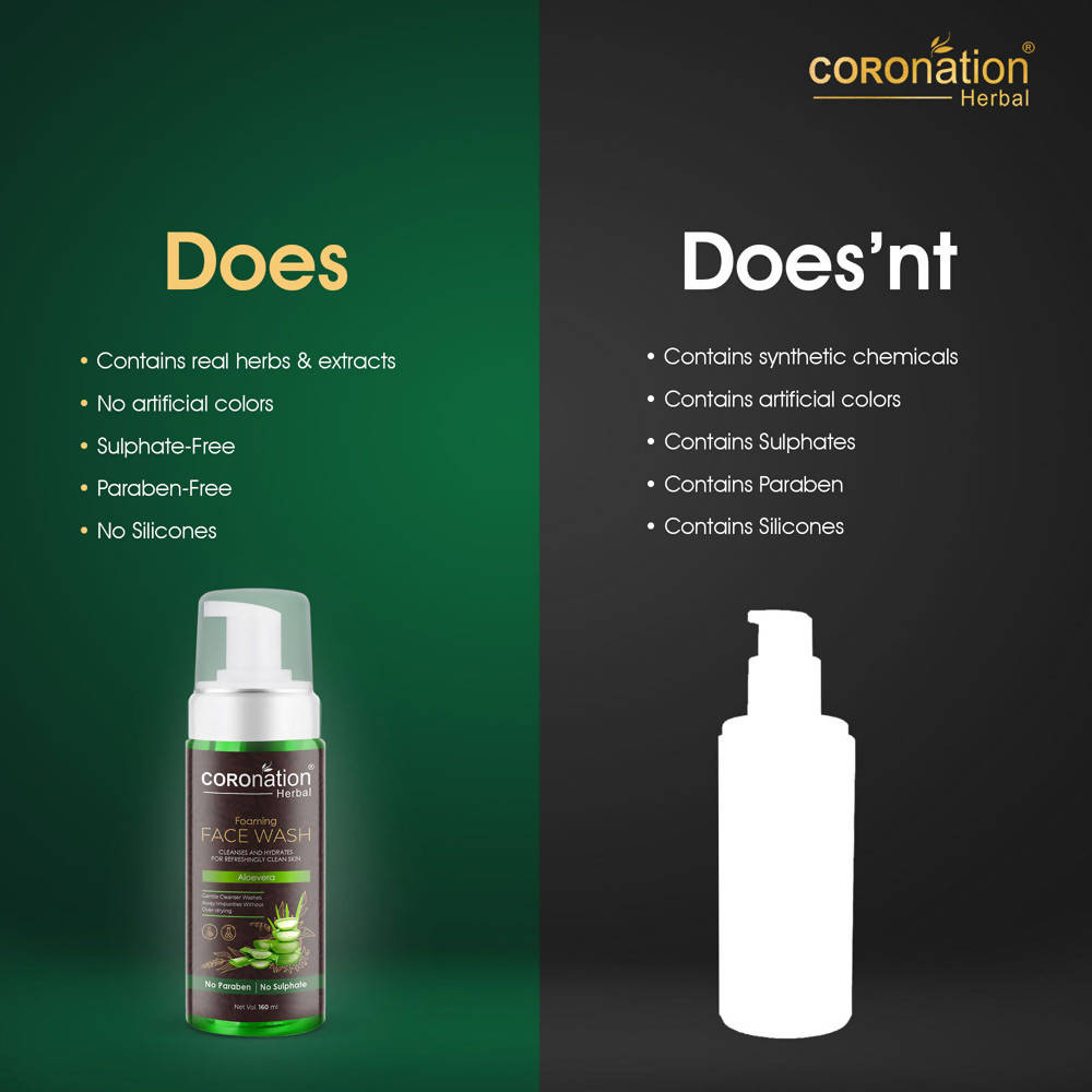Coronation Herbal Aloevera Foaming Face Wash - Distacart