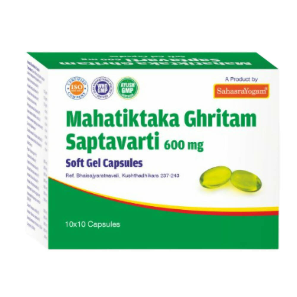 Sahasrayogam Mahatiktaka Ghritam Saptavarti Softgel Capsules - Distacart