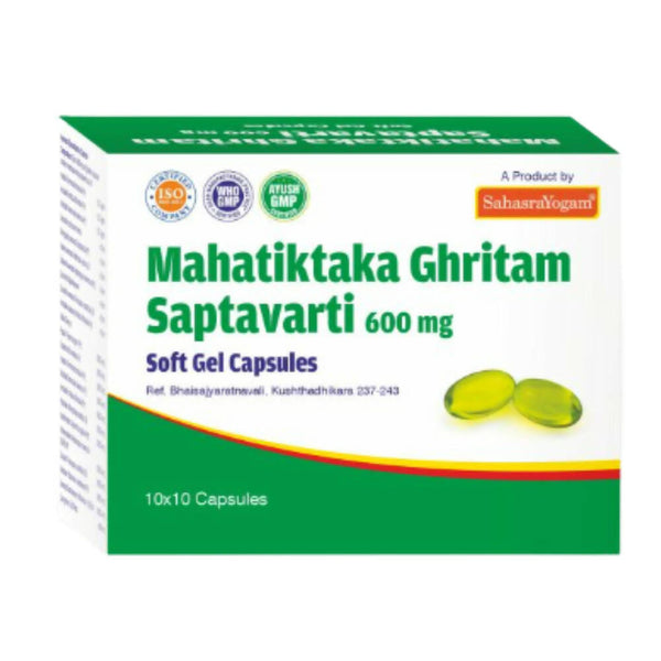 Sahasrayogam Mahatiktaka Ghritam Saptavarti Softgel Capsules - Distacart