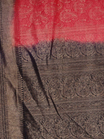 Kalamandir Ethnic Motifs Pink Silk Blend Saree