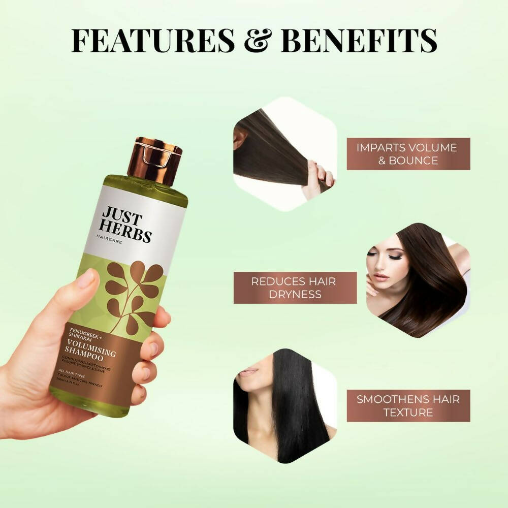 Just Herbs Volumising Shampoo With Fenugreek and shikakai - Distacart