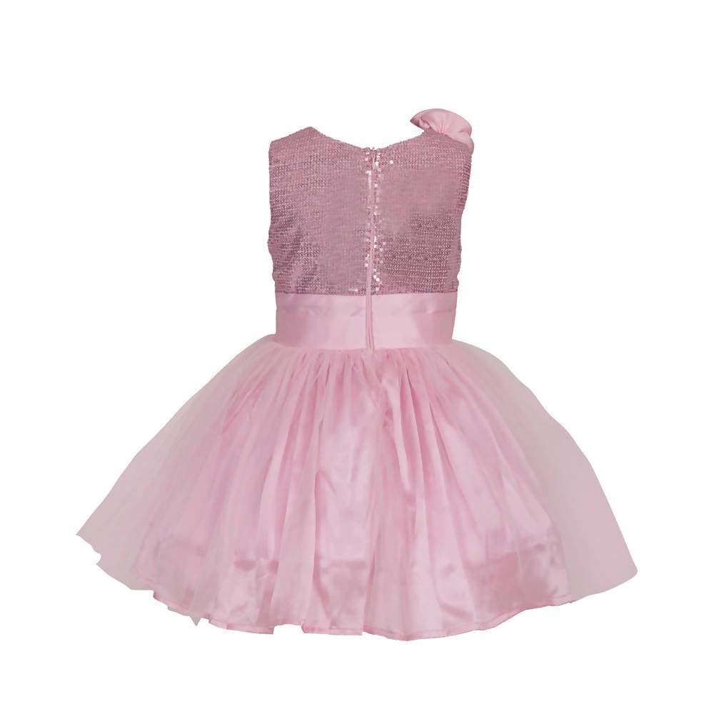 Asmaani Baby Girl's Pink Color Satin Knee Length Frock (AS-DRESS_22030) - Distacart