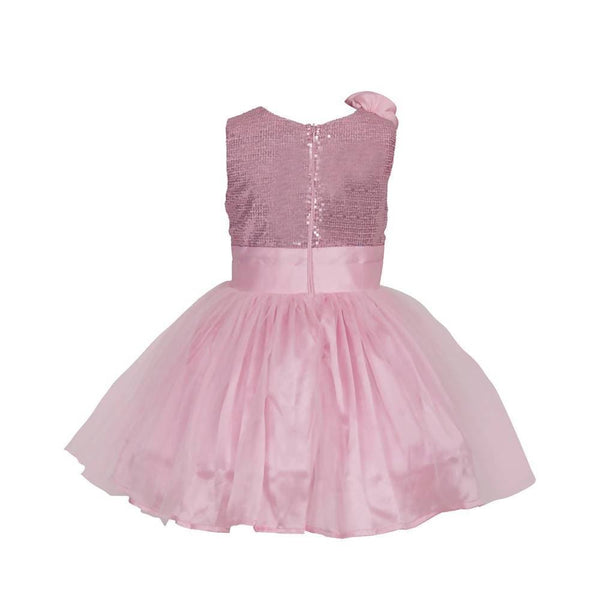 Asmaani Baby Girl's Pink Color Satin Knee Length Frock (AS-DRESS_22030) - Distacart