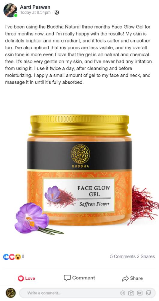 Buddha Natural Face Glow Gel - Distacart