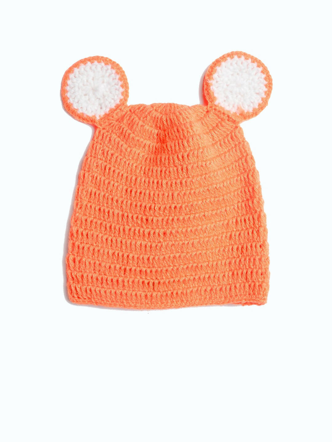 Chutput Kids Woollen Hand Knitted Tiger Detail Cap - Orange - Distacart