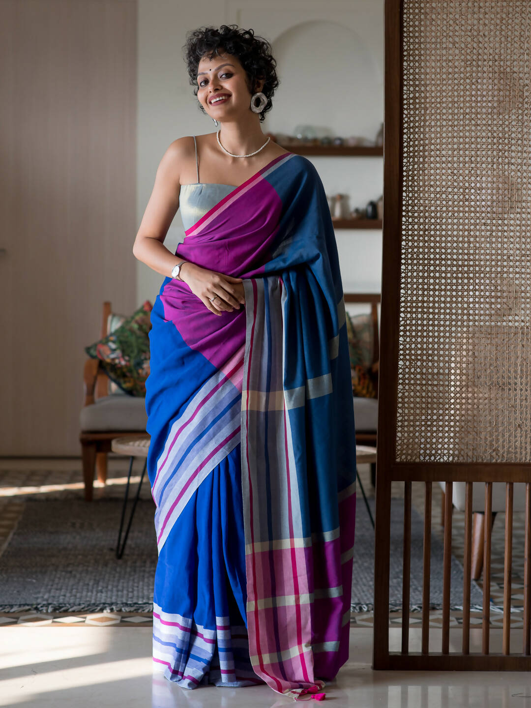Suta Multi Color Woven Design Cotton Blend Saree - Distacart