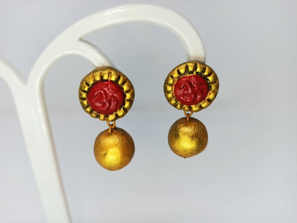 Buy Terracotta Stud With Round Drop Earrings Online at Best Price