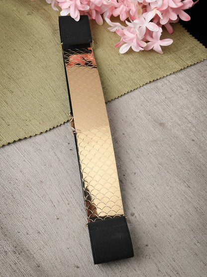 NVR Women Circular Gold Plated Adjustable Broad Belt - Distacart