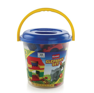 Peacock Learning & Educational Building Interlocking Blocks Set For Kids - Elephant Bucket - Distacart