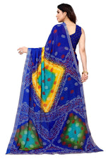 Thumbnail for Vamika Ethnic Fire Blue Printed With Lace Saree - Distacart