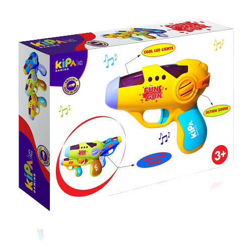 Kipa Gaming Fun Gun Colorful Musical Toy with Flashing LEDs Light and Sound for Boy, Girls and Kids (Pack of 1, Age 3yrs+)- Blue - Distacart