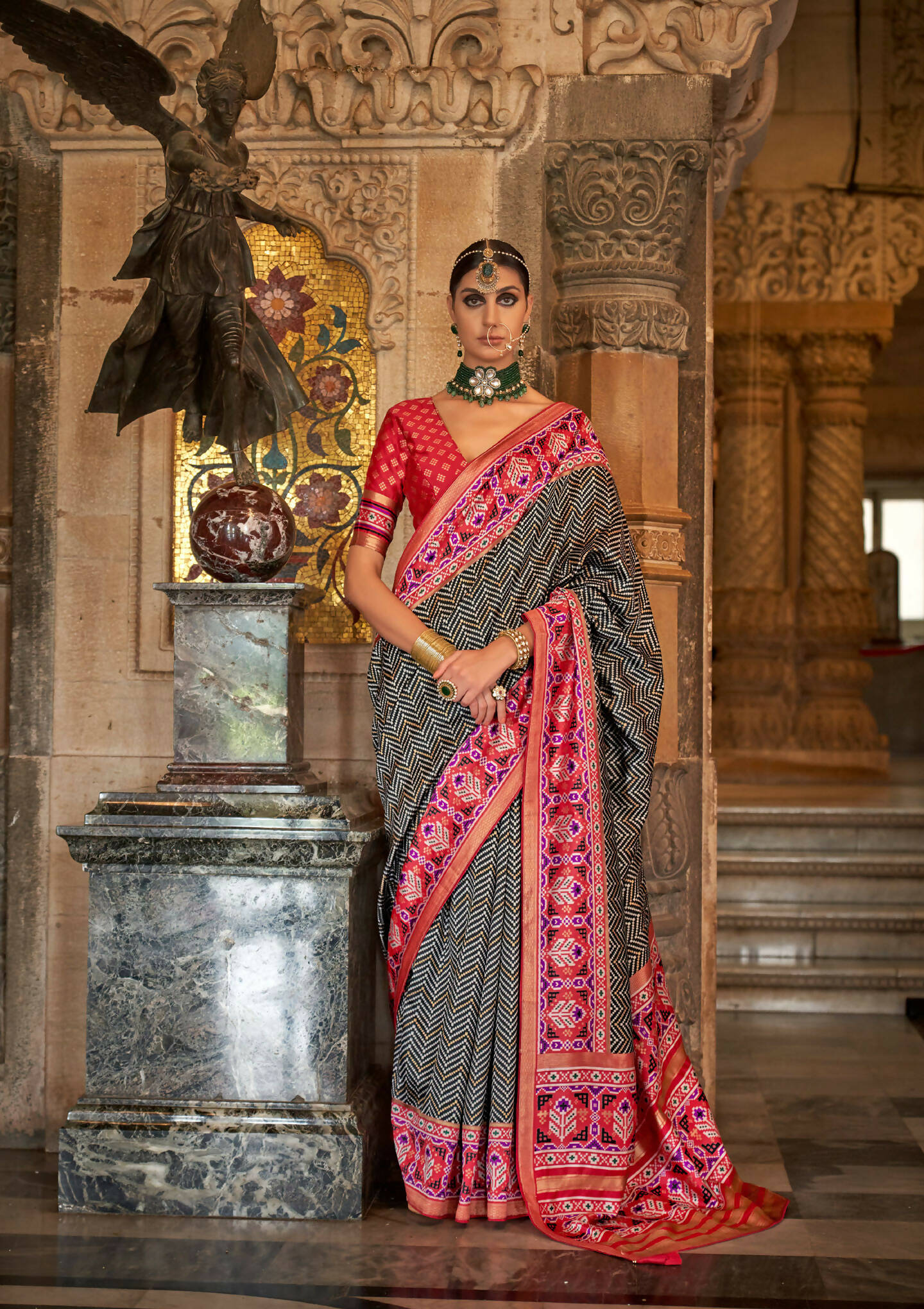 Kabul Grey Banarasi Weaving, Ultra Aqua Finish, Zari Work Banarasi Silk Saree - Rath Kunti - Distacart