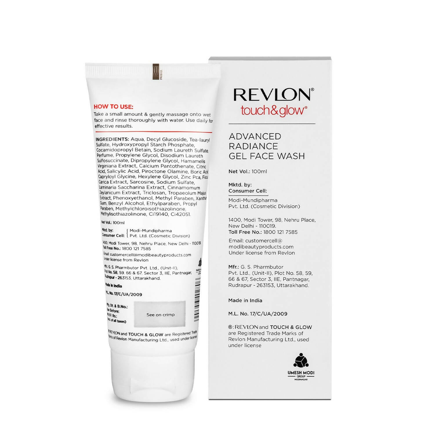 Revlon Touch & Glow Advanced Radiance Gel Face Wash - Distacart