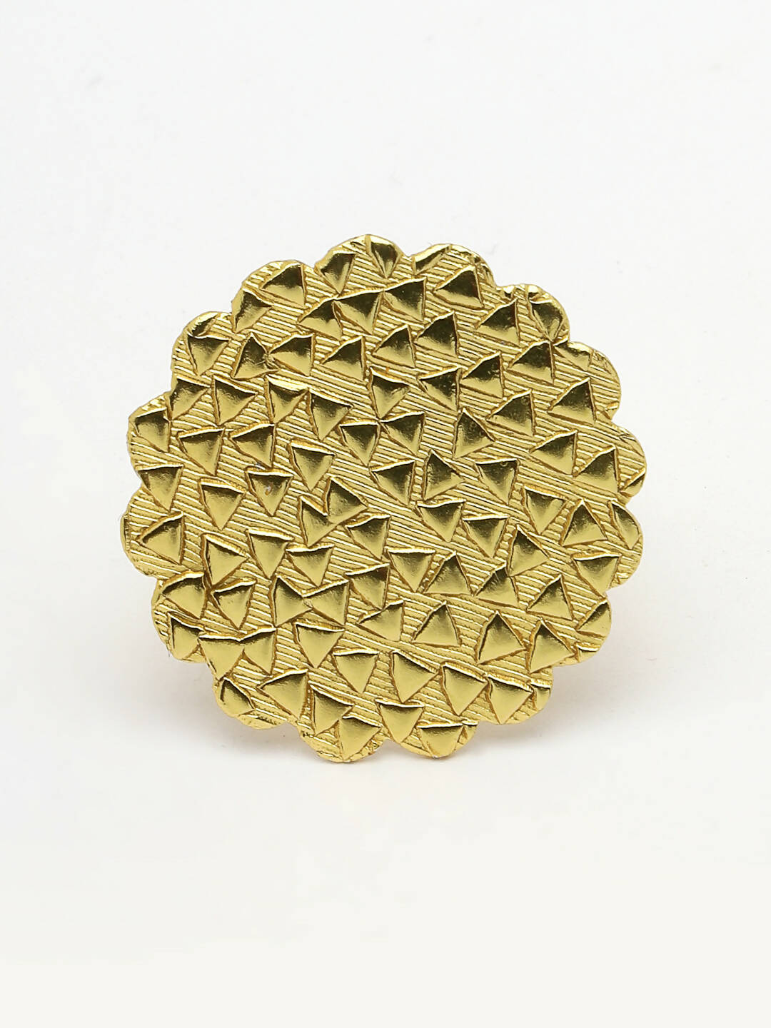 NVR Women Gold-Plated Circular Adjustable Finger Ring - Distacart
