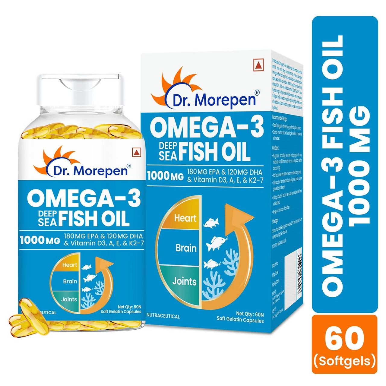 Dr. Morepen Omega 3 Deep Sea Fish Oil Softgels - Distacart