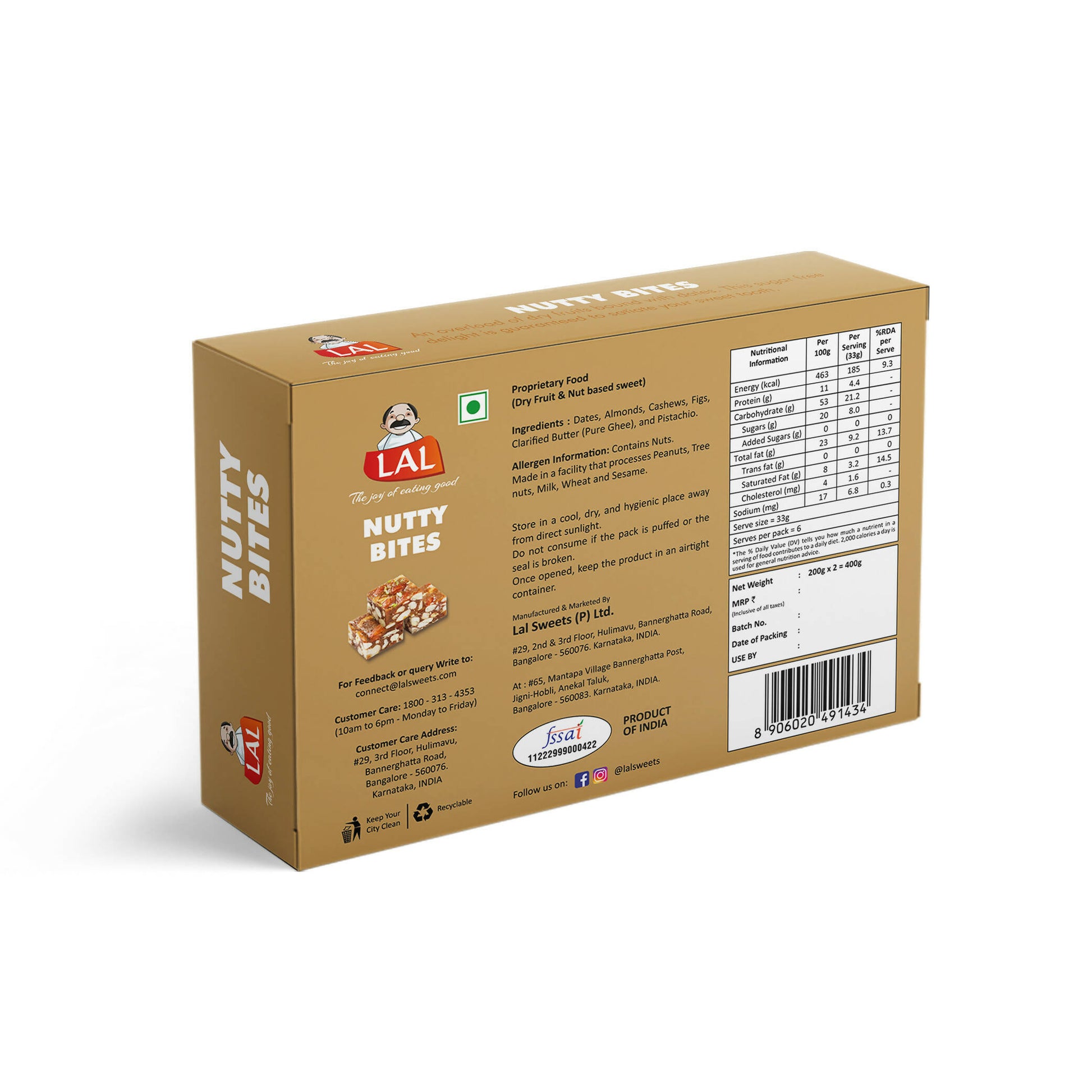 Lal Sweets Sugarless Nutty Bites - Distacart