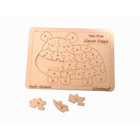 Thumbnail for Kraftsman English Alphabets Wooden Jigsaw Puzzles Hippo Shape Puzzle | Color Kit Included - Distacart